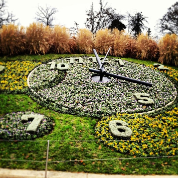 Công viên Jardin Anglais với chiếc đồng hồ hoa khổng lồ - biểu trưng cho ngành chế tạo đồng hồ của Thụy Sỹ... Ảnh: Pinterest.